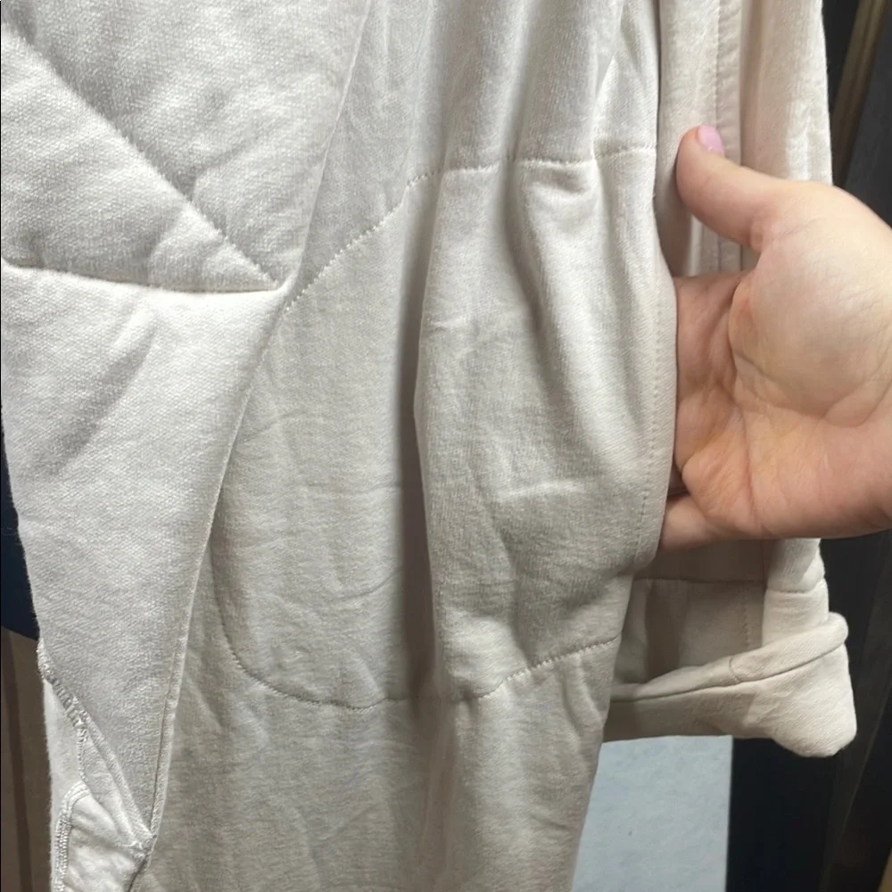 Young Fabulous & Broke cream long line open front quilted blanket cardigan